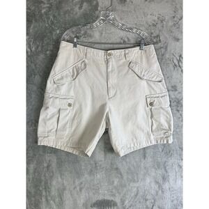 Vintage 90s Y2K American Eagle‎ Khaki Cargo Shorts Mens 34 Grunge Indie Preppy
